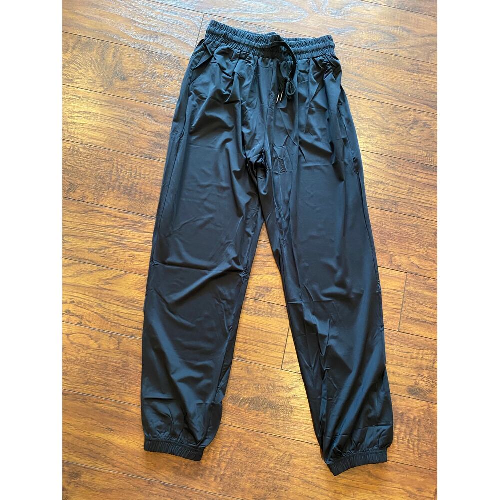 LUOGONGZI YOGA PANTS Black Womens S Athletic Jogger Stretch Pockets NWT